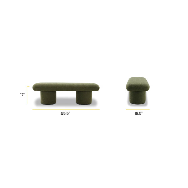 Shravakon Boucle Bench - Wooden Bazar