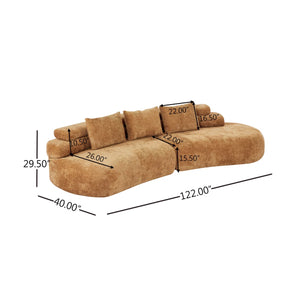 Arcadia Boneless 122-inch Modern Compression Modular Sectional Sofa  Wooden Bazar