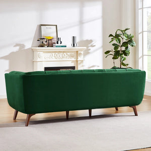 Hikin Modern Velvet 3-Seater Sofa with Tufted Design - Wooden Bazar