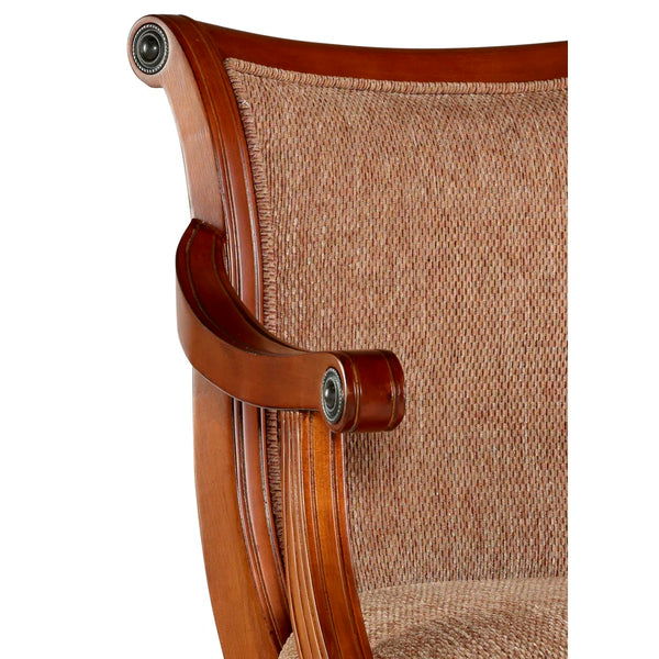 Areke Swivel Upholstered Counter Stool  Wooden Bazar
