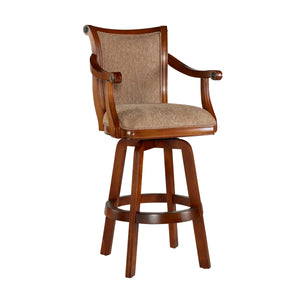 Areke Swivel Upholstered Counter Stool  Wooden Bazar