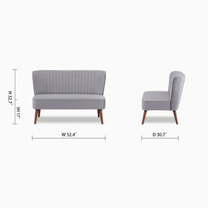 Ashlynn 53" Armless Loveseat  Wooden Bazar