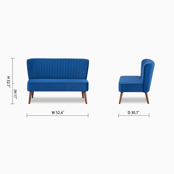 Ashlynn 53" Armless Loveseat  Wooden Bazar