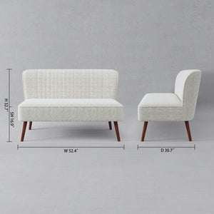 Ashlynn 53" Armless Loveseat  Wooden Bazar