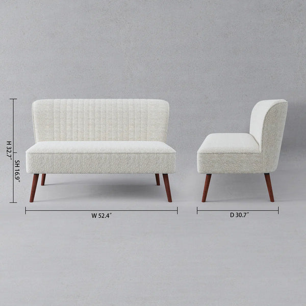 Ashlynn 53" Armless Loveseat  Wooden Bazar