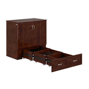 Murphy Bed Chest with 6" Mattress, Storage and Built-in Charger Queen size - Wooden Bazar