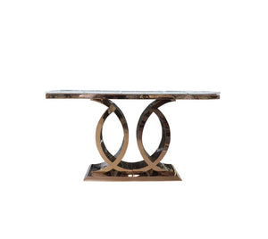 Kelsburg Modern Luxury Dining Table with Metal Frame & Natural Marble Top