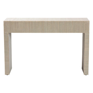 Bali & Pari Cielo Bohemian 3-Drawer Grasscloth Console Table  Wooden Bazar