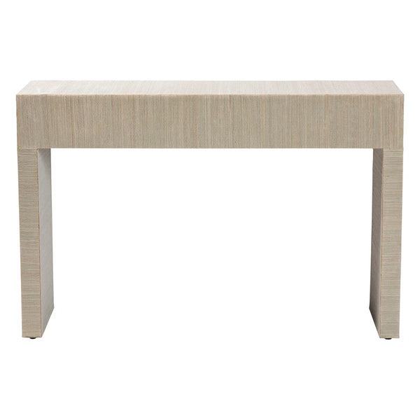 Bali & Pari Cielo Bohemian 3-Drawer Grasscloth Console Table  Wooden Bazar
