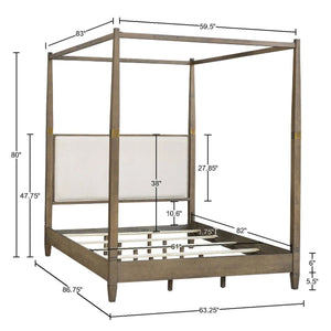 Nesdeck Canopy Queen-size Bed - Wooden Bazar
