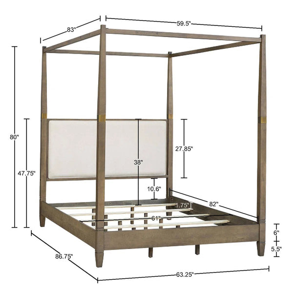 Nesdeck Canopy Queen-size Bed - Wooden Bazar