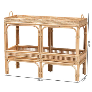 Modern Bohemian Rattan Console Table for Entryway, Hallway & Living Room  Wooden Bazar