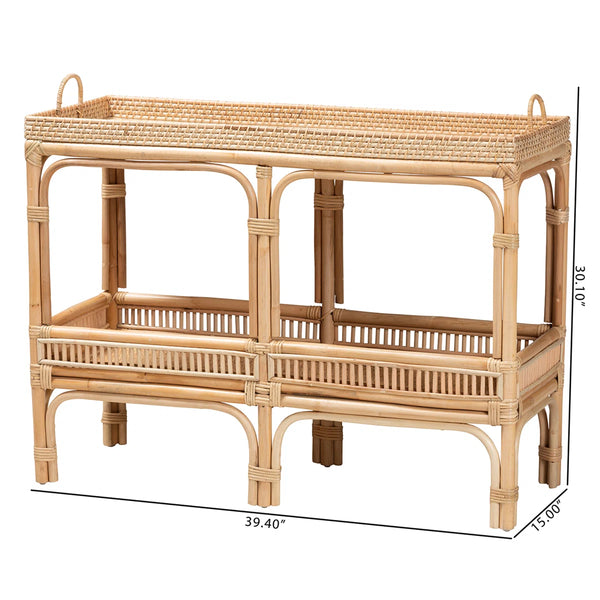 Modern Bohemian Rattan Console Table for Entryway, Hallway & Living Room  Wooden Bazar