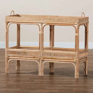Modern Bohemian Rattan Console Table for Entryway, Hallway & Living Room  Wooden Bazar