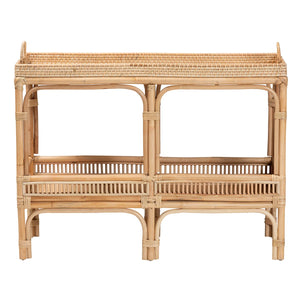 Modern Bohemian Rattan Console Table for Entryway, Hallway & Living Room  Wooden Bazar