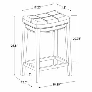 Bartonville Counter & Bar Solid Wood Backless Stool with Upholstered Seat  Wooden Bazar