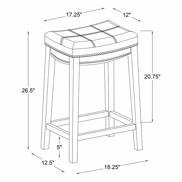 Bartonville Counter & Bar Solid Wood Backless Stool with Upholstered Seat  Wooden Bazar