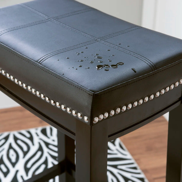 Bartonville Counter & Bar Solid Wood Backless Stool with Upholstered Seat  Wooden Bazar
