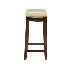 Bartonville Counter & Bar Solid Wood Backless Stool with Upholstered Seat  Wooden Bazar