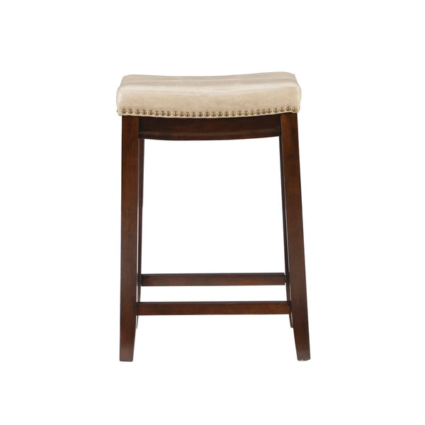 Bartonville Counter & Bar Solid Wood Backless Stool with Upholstered Seat  Wooden Bazar