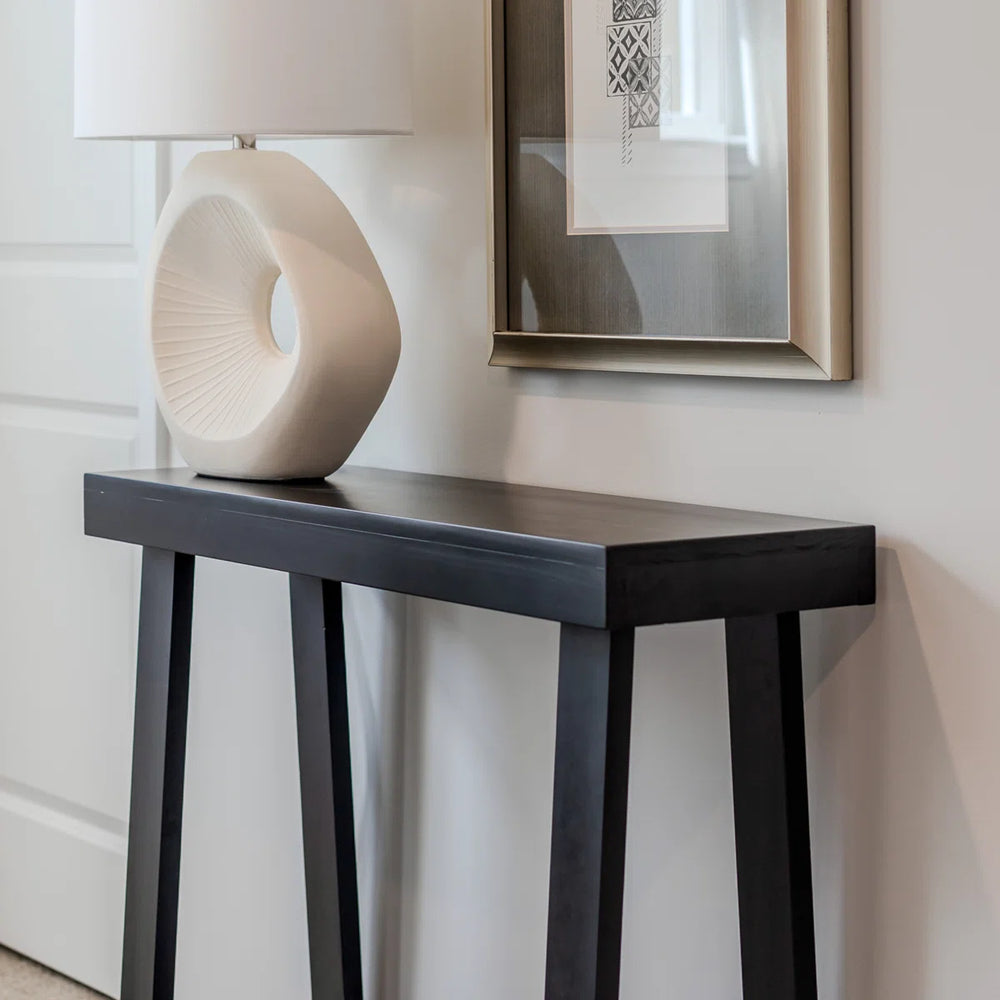Beckett Solid Wood Console Table with Shelf for Entryway  Wooden Bazar