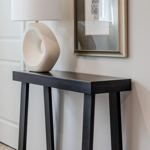 Beckett Solid Wood Console Table with Shelf for Entryway  Wooden Bazar