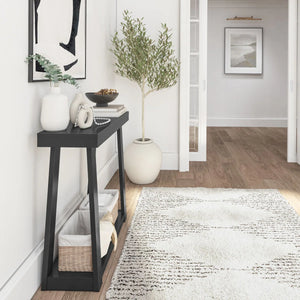 Beckett Solid Wood Console Table with Shelf for Entryway  Wooden Bazar