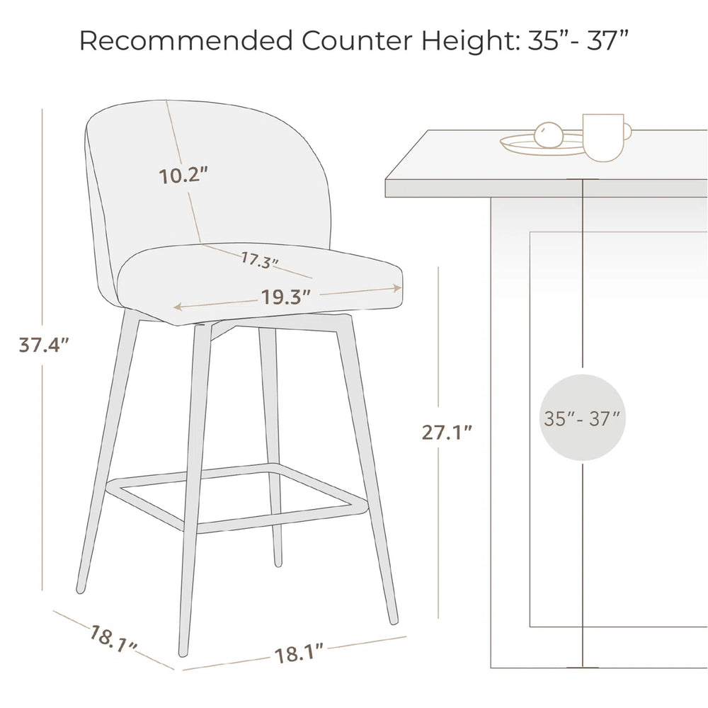 Benedit Swivel Counter & Bar Stool  Wooden Bazar