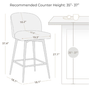 Benedit Swivel Counter & Bar Stool  Wooden Bazar