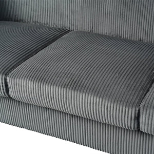 Bernal Upholstered 3-Seater Sofa With Wooden Frame & Cup Holders