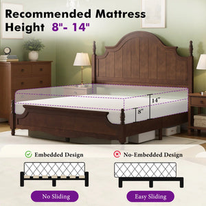 Traditional Queen Size Solid Wood Four Poster Bed,Yellow Brown
