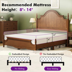 Traditional Queen Size Solid Wood Four Poster Bed,Yellow Brown