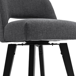 Bisto 26.4" Swivel Counter Stools Set of 2, Upholstered Seat for Kitchen Island  Wooden Bazar