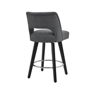 Bisto 26.4" Swivel Counter Stools Set of 2, Upholstered Seat for Kitchen Island  Wooden Bazar