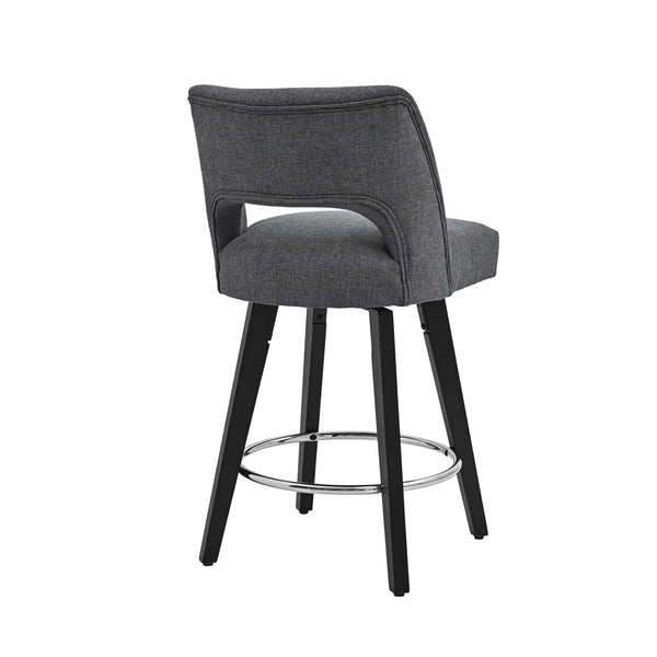 Bisto 26.4" Swivel Counter Stools Set of 2, Upholstered Seat for Kitchen Island  Wooden Bazar
