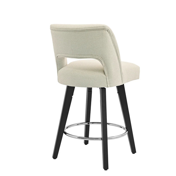 Bisto 26.4" Swivel Counter Stools Set of 2, Upholstered Seat for Kitchen Island  Wooden Bazar