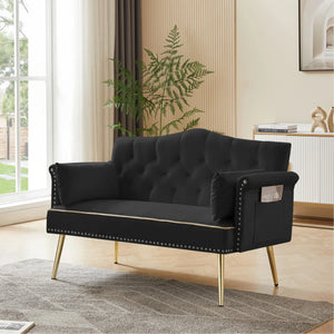 Black 2 Seater Sofa  Wooden Bazar