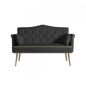 Black 2 Seater Sofa  Wooden Bazar
