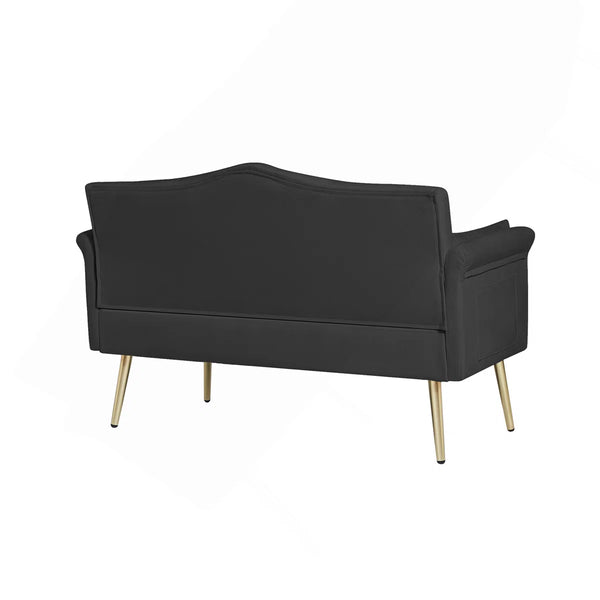 Black 2 Seater Sofa  Wooden Bazar