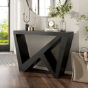 Sculptural Accent Console Table  Wooden Bazar