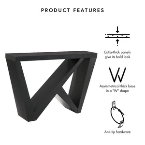 Sculptural Accent Console Table  Wooden Bazar
