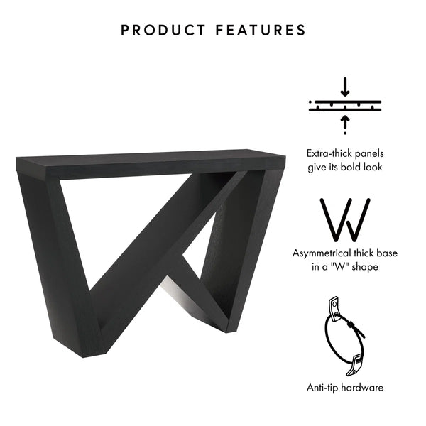 Sculptural Accent Console Table  Wooden Bazar