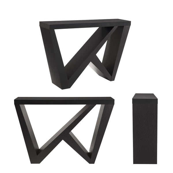 Sculptural Accent Console Table  Wooden Bazar