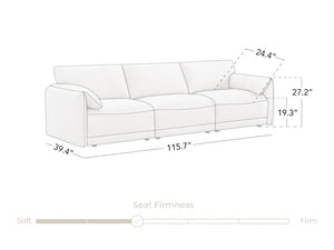 Sinhered Upholstered Sofa With Solid Wood Leg - Wooden Bazar