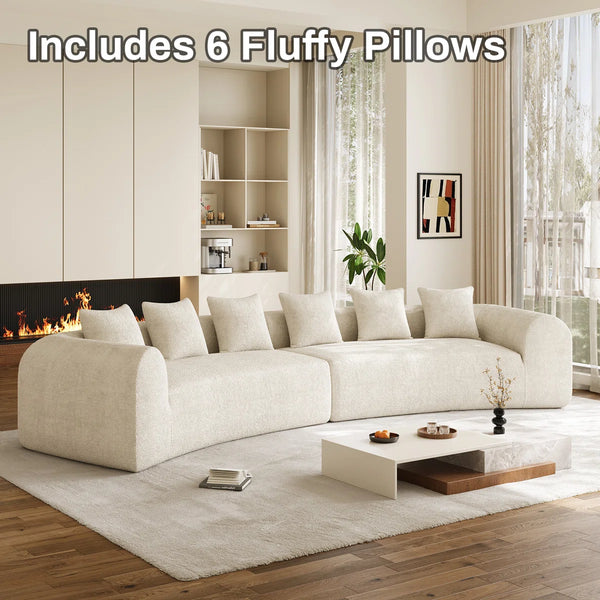 Modern Curved Sectional Sofa Oversized Compression Sofa