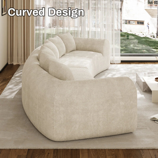 Modern Curved Sectional Sofa Oversized Compression Sofa