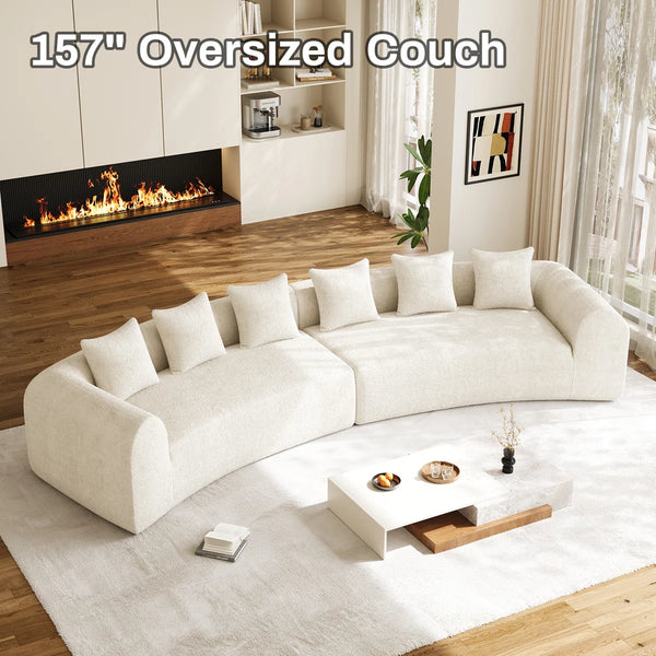 Modern Curved Sectional Sofa Oversized Compression Sofa