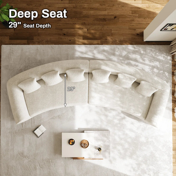 Modern Curved Sectional Sofa Oversized Compression Sofa