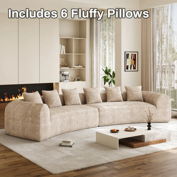 Modern Curved Sectional Sofa Oversized Compression Sofa