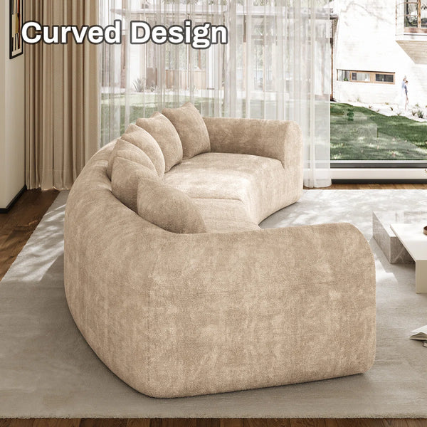 Modern Curved Sectional Sofa Oversized Compression Sofa